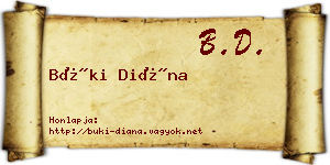 Büki Diána névjegykártya